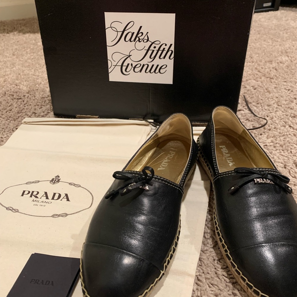 Prada nappa leather espadrilles NEW